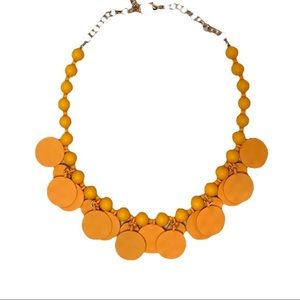 Orange Bead & Dangling Disc Necklace